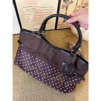 Large-capacity Color-matched Tote Bag, Fashionable Hand-held Shoulder Bag with Side Strap šokoladinės rudos spalvos
