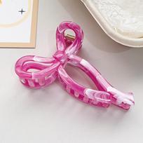 Blurred Texture Square Grab Hair Clip for Women Marble-patterned Back of The Head Hair Clip Pinkish purple pink