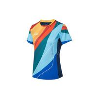 Li Ning Table Tennis Series Moisture Wicking Quick Dry Competition Short Sleeve T-Shirt Women Tops Mango-Orange AAYT028-3 S