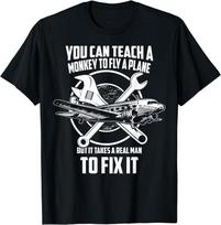 New Limited Airplane Mechanic, Real Man Fix plane T-Shirt Tops Tee 2XL