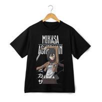 Attack on Titan Mikasa Ackerman Kardas Marškinėliai – AOT Anime Grafiniai Unisex Marškinėliai XL black