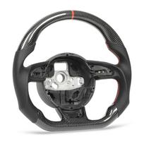 Carbon Fiber Steering Wheel Perforated Leather Red Stitching for B8.5 RS3 RS4 RS5 RS6 RS7 2013‑2016