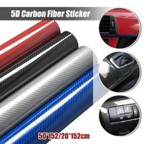 5D Carbon Fiber Vinyl Wrap Film Car Wrapping Foil Console Computer Laptop Skin Phone Cover Motorcycle Film Sticker 20x152cm-BL