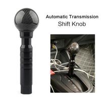 Carbon grain Automatic Transmission Shift Knob Gear Selector Round Ball Button Shifter Knob AT Gearstick Lever Handle gray