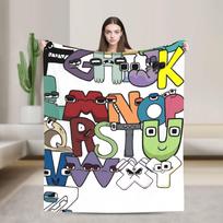 Alphabet Lore Anglų raidės ABC Flanelinis pledas Lauko kelionėms lėktuvu Purus lovatiesė Sofos lovos užvalkalas 30x40in