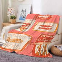 Sardines Fish Art Blanket Warm And Soft Suitable For Bedroom Living Room Sofa Bed Office Travel Camping 30x40in