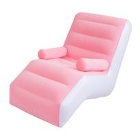 Folding Lazy Sofa with Armrests PVC Soft Folds Compactly Inflatable Sofa for Garden Leisure Gaming Lunch Break Indoor Outdoor rožinė