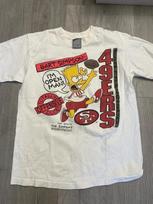 San Francisco 49ers Bart Simpsons NFL Cartoon Short Sleeve  Reprint Unisex T-Shirt XXXXL brown