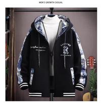 Men's Hip-Hop Hooded Jacket - Trendy Hong Kong Style, Loose Fit, Plus Size, Perfect for Spring and Autumn XL juoda