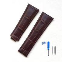 Oyster Watch Bands For Rolex SUBMARINER Yacht-Master DAYTONA GMT Crocodile Grain Leather Men Strap Watch Accessories 20mm 20mm blue