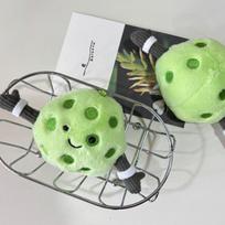 Pickleball pliušinis žaislas raktų pakabukas Animacinis žalias pickleball minkšta kimšta lėlė pakabukas Automobilio raktų pakabukas Kuprinės krepšio dekoras Vaikų dovana 1Pc beige