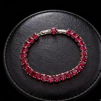 Jewelry Simulation Hip-Hop 6.0Mm Ruby Emerald Bracelet, Micro-Set Diamond Bracelet Gold-plated copper