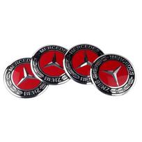 4 vnt. 56 mm automobilio logotipo ratlankių dangtelių lipdukai Aliuminio aksesuarai Mercedes Benz Amg W205 W211 W204 W212 W213 W203 W176 W221 black