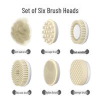 Rotating Electric Waterproof Back Scrubber with Long Handle & Exfoliating Brush.