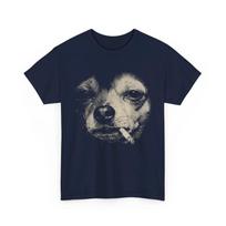 Dog Smoking Cigarette Shirt, Funny Chihuahua Meme Women Men T-Shirt 3XL