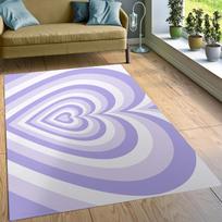 Purple Modern Abstract Rug Colorful Heart Carpet for Living Room Bedroom 70S Aesthetic Decorative Rugs Popular Soft Floor Mat 40X60cm-16x24in