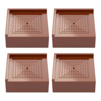 4Pcs Furniture Risers Shock Absorbing Anti-slip Heavy Duty Bed Desk Cabinet Sofa Chair Legs Refrigerator Dryer Washing Machine L-Shaped Lift Riser Single Layer ruda