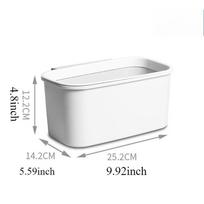 Bedside Hanging Basket No Punching Required Shelf Baby Diaper Fence Table Boxes Removable Portable Trash Can Panier Rangement 1pc pilka spalva