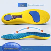 High Elastic EVA Breathable Shock-Absorbing Shoe Insoles for Flat Feet Arch Support 45-46 geltona