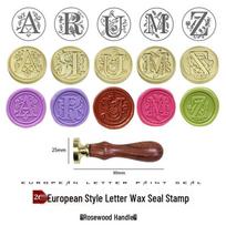 European Style Wax Seal Stamp with Rosewood Handle & Copper Head - 26 Letters Gift Set Z Wax Seal Stamp (Rosewood Handle)