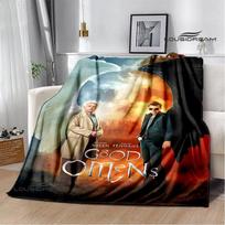 Good omens movie print blanket kids warm nice flannel soft comfortable home travel blanket bed blanket birthday gift 75x90cm