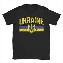 Men T-Shirts Ukrainian Coat Of Arms Fun Pure Cotton Tee Shirt Short Sleeve Ukraine Flag T Shirts Crewneck Clothes Graphic S įvairiaspalvis