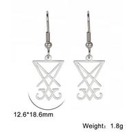 Lucktune Stainless Steel Lucifer Seal Drop Earrings Satan Christian Dangle Earrings Women Men 2025 Retro Religion Jewelry Gifts