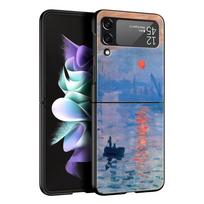 Phone Case for Samsung Galaxy Z Flip 3 4 5 6 7 Folding For Samsung Z Flip4 Flip5 PC Hard Cover Claude Monet Garden Paint Art Galaxy Z Flip6