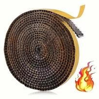 Self Adhesive Fireplace Seal Rope Heat Resistant Fiberglass Wood Stove Gasket Tape Flat Stove Sealing Rope Indoor Wood Burning