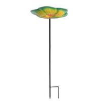 Yousheng Metal Flower Garden Stake Bird Bath Vintage Outdoor Bee Watering Station 25.6  Detachable Butterfly Feeder Bath Bowl for Outside Yard Lawn