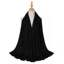 Customized Superior Quality Natural Bamboo Jersey Shawl Hijab Premium Plain Cotton Jersey Hijab Scarf Jersey black