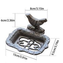 Vintage Cast Iron Bird Soap Dish Bird Decorative Bathroom Soap Dish Country Accent Drainable Cast Iron Soap Dish for Bathroom