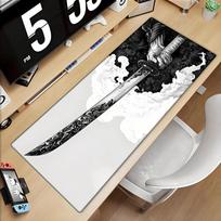 Samurai sword Black and White Mousepad Anime Computer Accessories Mouse Pad Office Laptop Desk Mat Carpet Gaming Gamer Playmat 800x400x2mm