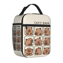 Cute Capybara Funny Animal Insulated Lunch Tote Bag for School  Reusable Thermal Cooler for Men Women Bento Bags One Size
