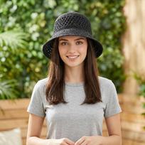 Elegantiška moteriška skrybėlė nuo saulės Lauko apsaugos nuo saulės skrybėlė Kvėpuojanti vasarinė Madinga lauko skrybėlė nuo saulės Kibiro formos skrybėlė juoda