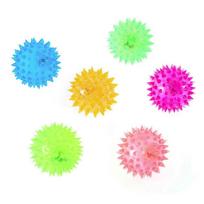 Squeaky Sound Rubber Cat Fun Dog Pet Toys Ball LED Light įvairiaspalvis
