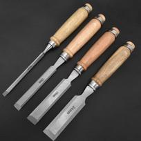 Chisel Set Chrome Vanadium Steel Chisels for durable blades with wooden handles for comfortable Ideal for and general Perfect for professionals and (4