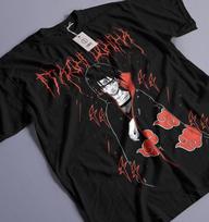Itachi Uchiha T-Shirt Naruto Shippuden Manga Strip Naruto Anime Shirt All Size M black