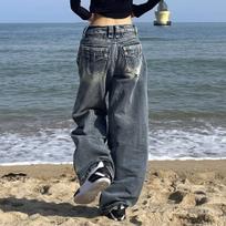 Y2k  Vintage Baggy Jeans Woman Harajuku Streetwear Oversize Denim Pants Korean Style Gyaru Grunge Hip Hop Trousers XS