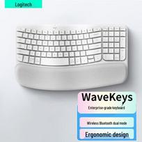 Logitech Wave Keys Ergonomic Wireless Bluetooth Keyboard balta