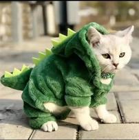 Naminių kačių šuo Helovino šunų rūbai mažiems šunims Juokingi dinozaurų cosplay kostiumai žiemai šiltas katės paltas vilnonis megztinis megztinis XS（old）