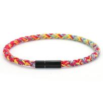Pintas Longlin virvės apyrankė Unisex Spalvinga Rankų darbo Juodas užsegimas Paprasta apyrankė Sėkmės Etninis raištis Kasdieniniai papuošalai 20.5cm raudona
