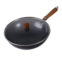 Shibazi Zuo 32cm Flat-Bottom Iron Wok