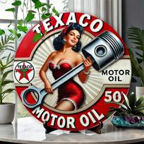 Vintažinis metalinis Texaco ženklas Retro garažo sienos dekoras Kolekcionuojamas namų, kavinės, baro 20x20 įvairiaspalvis