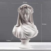 Artwork Veiled Lady Character Resin Sculpture Cape Woman Figures Portrait Statue Ornaments Living Room Decoration Furnishings balta