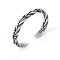 Hot Handmade Thai Twisted Bracelet Open Bangle Men Silver Color