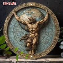 Vintage Metal Sign 3D Atlas World Map Wall Art Retro Home Decor 8x8 Inch įvairiaspalvis