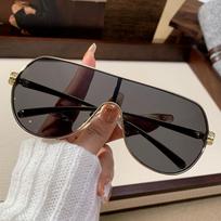 Latest One-piece Pilot Frame Premium-quality Durables Sunglasses Metal Stylish Personality Leopard Sunglasses 98119
