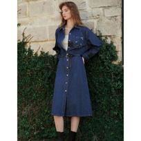 ELLE Women's Blue Denim Shirt Dress S mėlyna