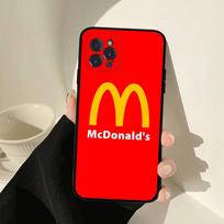 M Famous LOGO M-McDonaldes Phone Case For IPhone 17 16 15 14 13 12 11 Pro Max Plus Mini Soft Black Cover iPhone 16 pro